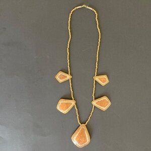 Vintage Copper And Brass Brutalist Statement Necklace